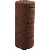 Macramé-Kordel, L 315 M, Dicke 1 mm, Dünne Qualität 12/12, Braun, 220 g/ 1 Knäuel