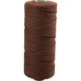 Macramé-Kordel, L 315 m, Dicke 1 mm, Dünne Qualität 12/12, Braun, 220 g/ 1 Knäuel