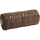 Macramé-Kordel, L 315 M, Dicke 1 mm, Dünne Qualität 12/12, Braun, 220 g/ 1 Knäuel