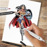 Kreativ Set Illustration, Wonder Woman, Sortierte Farben, 1 Packung