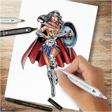 Kreativ Set Illustration, Wonder Woman, sortierte Farben, 1 Packung