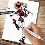Kreativ Set Illustration, Harley Quinn, Sortierte Farben, 1 Pck