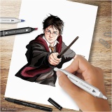 Kreativ Set Illustration, Harry Potter, sortierte Farben, 1 Packung