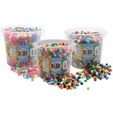 Bügelperlen, Größe 10x10 mm, Lochgröße 5 mm, JUMBO, Sortierte Farben, 7350 Stck., 3x2450 Stk/ 1 Pck