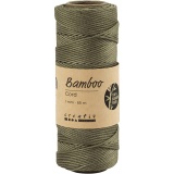 Bambuskordel, Dicke 1 mm, Olivbraun, 65 m/ 1 Rolle