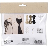 Mini Kreativ Set Macramé , Ohrringe, Schwarz, Olivbraun, Beige, 1 Pck