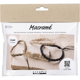 Mini Kreativ Set Macramé, Armband, Schwarz, Olivbraun, Beige, 1 Pck