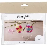 Mini Kreativ Set Pompon, Eier, Sort. Farben, 1 Pck