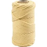 Makramée-Kordel, L 55 m, D 4 mm, Hellgelb, 330 g/ 1 Rolle