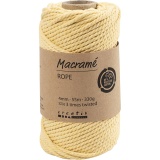 Macramé-Kordel, L 55 M, D 4 mm, Hellgelb, 330 g/ 1 Rolle