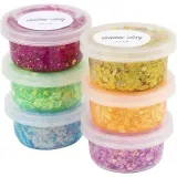 Glitter Clay, Fröhliche Farben, 6x20 g/ 1 Pck