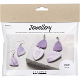 Mini Kreativ Set Schmuck, Marmorierte Ohrringe, Helllila, 1 Pck