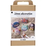 Kreativ Set Steindekoration, Monster, Sortierte Farben, 1 Pck