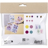 Mini Kreativ Set Dekoration, Monster-Collage, Pastellblau, Pastellgrün, Pastellpink, Pastelllila, 1 Pck