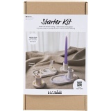 Starter Kreativ Set Harzgießen, Kerzenhalter und Tabletts, Blau, Hellpink, Weiß, 1 Pck