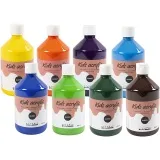 Acrylfarbe, glänzend, 8x500 ml/ 1 Pck