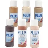 Plus Color Bastelfarbe, Sortierte Farben, 6x60 ml/ 1 Pck