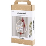 Kreativ Set Macramé, Adventskranz, Moosgrün, Weihnachtsrot, Naturweiß, 1 Pck