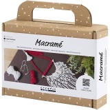 Mini Kreativ Set Macramé, Weihnachtsmann, Weihnachtsrot, Naturweiß, 1 Pck
