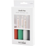 Kerzenstifte, Schwarz, Grün, Hellgrau, Rot, 4x30 ml/ 1 Pck