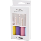 Kerzenstifte, Hellblau, Hellpink, Flieder, Gelb, 4x30 ml/ 1 Pck