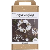 Kreativ Set Papierdeko, Kranz, Weiß, Hellnatur, 1 Pck