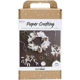 Kreativ Set Papierdeko, Kranz, Weiß, Hellnatur, 1 Pck