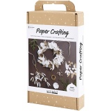 Kreativ Set Papierdeko, Kranz, Weiß, Hellnatur, 1 Pck