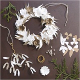 Kreativ Set Papierdeko, Kranz, Weiß, Hellnatur, 1 Pck