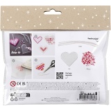 Mini Kreativ Set Bügelperlen, Weihnachtsherzen, Pink, Hellpink, Primärrot, Weiß, 1 Pck