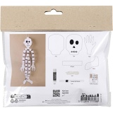Mini Kreativ Set Papierdeko, Skelett, Schwarz/Weiß, 1 Pck