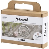Mini Kreativ Set Macramé, Traumfänger mit Kristall aus Rosenquarz, Hellrosa, Weiß, 1 Pck