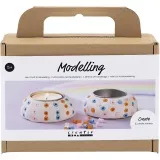Mini Kreativ Set Modellieren, Kerzenhalter, Weiß, 1 Pck