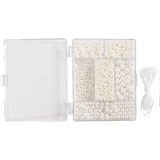 Kreativ Mix Schmuck, Halskette und Armband, Perlmuttweiß, 1 Pck