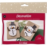 Mini Kreativ Set Dekoration, Weihnachtskarten mit Schneemann, Schwarz, Braun, Mittelorange, Weiß, 1 Pck