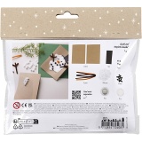 Mini Kreativ Set Dekoration, Weihnachtskarten mit Schneemann, Schwarz, Braun, Mittelorange, Weiß, 1 Pck