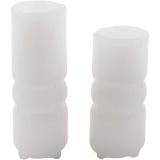 Silikonform, Gerippter Zylinder mit Bogen, H 11+14 cm, D 4+4 cm, 2 Stk/ 1 Pck