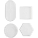 Silikonform, Quadrat, Kreis, Sechseck und Oval, H 1-1,5 cm, D 9-11,2 cm, 4 Stk/ 1 Pck