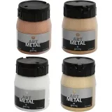 Art Metal Farbe, Nr. 5190, 5102, 5104, 5110, Kupfer, Hellgold, Mittelgold, Silber, 4x250 ml/ 1 Pck
