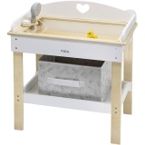VIGA Puppen-Wickeltisch mit Badewanne, H 50 cm, L 54,5 cm, B 30 cm, 1 Stk