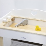 VIGA Puppen-Wickeltisch mit Badewanne, H 50 cm, L 54,5 cm, B 30 cm, 1 Stk