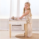 VIGA Puppen-Wickeltisch mit Badewanne, H 50 cm, L 54,5 cm, B 30 cm, 1 Stk