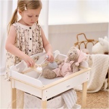 VIGA Puppen-Wickeltisch mit Badewanne, H 50 cm, L 54,5 cm, B 30 cm, 1 Stk