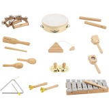 VIGA Aktivitätsbrett mit Schlaginstrumenten , H 48 cm, L 75, B 6,6, 12 Teile/ 1 Pck