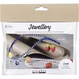Mini Kreativ Set Schmuck, Halskette und Ohrringe, Königsblau, 1 Pck