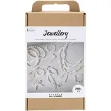 Kreativ Mix Schmuck, Halsketten, Armbänder, Ohrringe, Vergoldet, Perlmuttweiß, 1 Pck