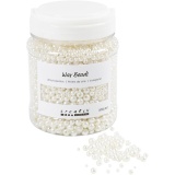 Wachsperlen, D 3-8 mm, Lochgröße 1,3-2,5 mm, Perlmuttweiß, 430 g, 700 ml/ 1 Dose