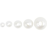 Wachsperlen, D 3-8 mm, Lochgröße 1,3-2,5 mm, Perlmuttweiß, 430 g, 700 ml/ 1 Dose