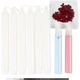 Kreativ Set Kerzengestaltung , Dekorierte Spitzkerzen, Weiß, 1 Pck