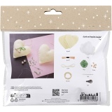 Mini Kreativ Set Nähen, Herzen, Creme, 1 Pck